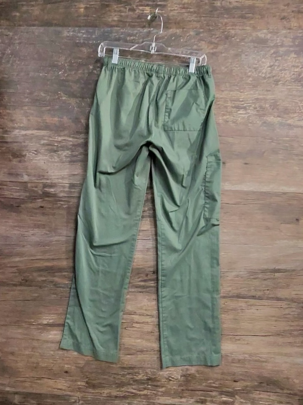 WonderWink Olive Green Cargo Scrub Pants with Drawstring - Picture 6 of 8